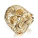 AUMRET Halloween Titanium Steel Men Personality Skull Gold Ring