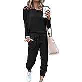 Fixmatti Women Casual 2 Piece Outfit Long Pant Set Sweatsuits Tracksuits