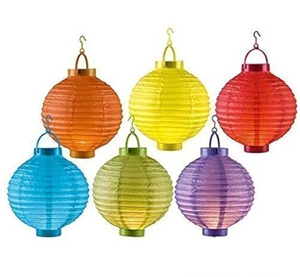 6er Set LED Papierlaterne Lampion Lampions Laterne Garten Ballon Papierlampion