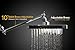 Drisen Products 8 inch Rain Shower Head Rain Style Chrome Finish with Solid Brass Adjustable Extension Arm
