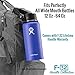 F-32 Handle for Wide Mouth Hydro Flask Water Bottles - Paracord Carrier Survival Strap Cord w/Compass, Safety Ring/Carabiner - Fits Any Wide Mouth Bottle Brand 12oz-64oz (12OZ - 64OZ, MIDNIGHT BLACK)