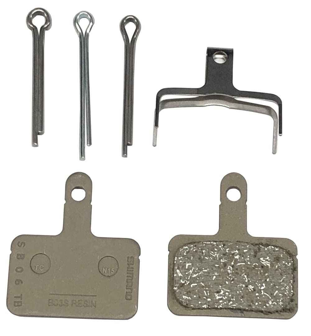 SHIMANO Spares B03S disc brake pads and spring, steel backed, resin, One Size,Black
