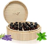 Large Essential Oil Box - Holds 37 Bottles - Real Wood Storage Organizer for 5ml, 10ml and 15ml and Roller Bottles - Sustainable Raw Finish can be Painted & Stained