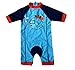 BONVERANO Kids UPF 50+ Sun Protection One Piece 3/4 Sleeves Zip Sunsuit with Sun Cap (12-18 Months, Fish)