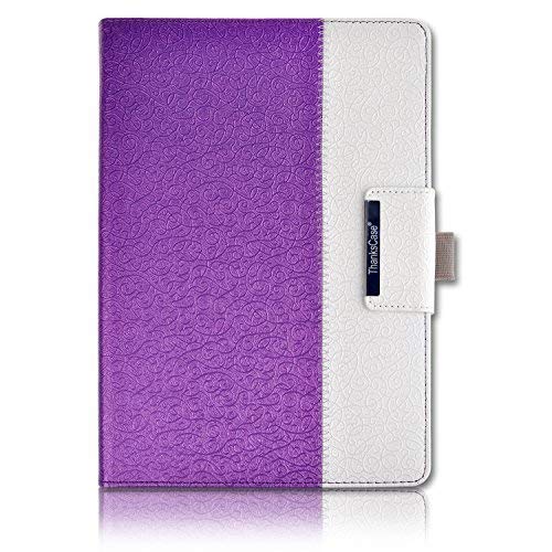 Thankscase Case for Samsung Galaxy Tab S4 10.5 Inch 2018 Release,Rotating Stand Case Cover with S Pen Holder, Wallet and Card Slots for Galaxy Tab S4 10.5 2018 Model SM-T830/T835/T837-Victorian Purple