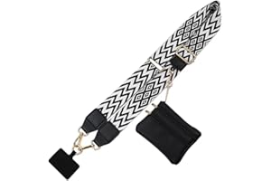 CESWEIAR Clip and Go Strap for Phone, Phone Strap with Wallet, Phone Strap Crossbody with Zipper Pouch (White)