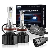 LED Headlight Bulbs H11/H8/H9 Conversion Kit ( DOT Approved ) SEALIGHT X2 Series DRL Low beam/Fog Light Bulbs - 16x CSP Les Auto Headlight LED Bulbs-8000LM 6000K Xenon White