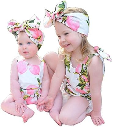 Girls Lemon Romper &amp; Headband Outfit - Boutique Kids Toddler &amp; Newborn Baby Girl Clothes (Medium 9-12 Months)