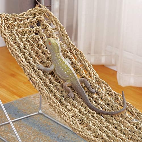 VietFX Repti Hammock Habitat Decor - Reptile Lizard Geckos Hammock Toys Seaweed Crawling Mat Pad Lounger Corner Pet Dog Cat Mat Bed 4118cm Reptiles Accessories 1 PCs