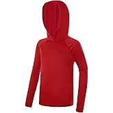 Poekuao Boys Rash Guard Hoodie UPF 50+ Sun Protection Long Sleeve Swim Shirt Quick Dry Kids SPF Fishing Water Beach Shirts