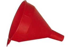 WirthCo 32006 Funnel King Red Polyethylene Funnel with Screen/Strainer, Funnel for Oil, Fuel, Gas, and Automotive, Large 6-quart Capacity