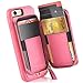 ZVE Case for iPhone SE 2022 5G for Apple iPhone 8 iPhone 7, 4.7 inch, Leather Wallet Case with Credit Card Holder Slot Zipper Wallet Pocket Purse Handbag Wrist Strap Protective Cover- Rose