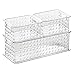iDesign Zia Plastic Stack and Slide Storage Organizer, BPA-Free Baskets with Handles for Bathroom, Kitchen, Office, Pantry, Bedroom, Set of 3, Clear