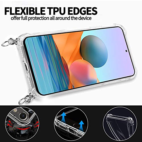 Ingen-Funda-Compatible-con-Cuerda-Compatible-con-Xiaomi-Redmi-Note-10-ProXiaomi-Redmi-Note-10-Pro-MAX-Ultrafina-Suave-TPU-Carcasa-Transparente-de-movil-con-Correa-Colgante-Ajustable-CaseVerde