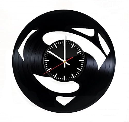 Superman Logo Vinyl Record Wall Clock - Get unique bedroom wall decor - Gift ideas for boys and girls – DC Comics Unique Art Design