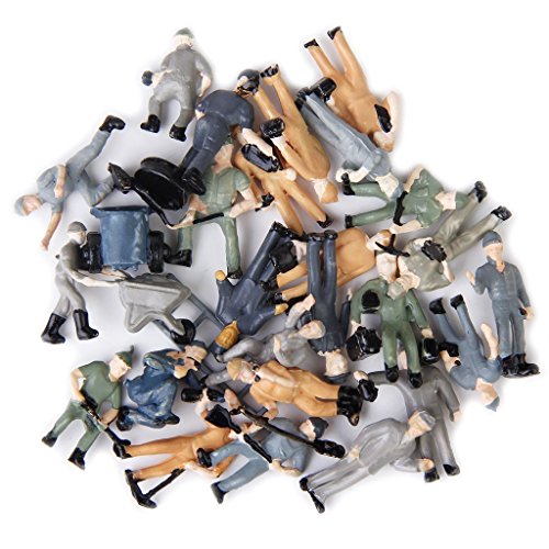 SODIAL(R) Sand Tischmodell 25 Stueck Bemalte Figuren 1:87 Figuren Eisenbahner Miniaturen mit Eimer und Leiter – Bild 6