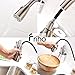 Friho Modern Brushed Nickel High Arc Stainless Steel Pull Down Sprayer Single Handle Kitchen Sink Faucets, Pull Out Kitchen Faucets with Deck Escutcheons