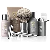 Bevel Shave System. Safety Razor, Shave Cream, Oil, Balm and 20 Blades. Clinically Tested