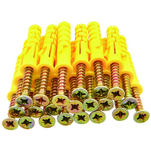 Shells 50Pack Self Drilling Drywall Anchor Kit with Screws (Yellow) - Thumbnail 7