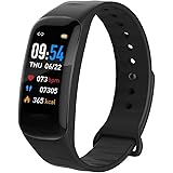 CADIC Fitness Tracker for Women and Men with Heart Rate Sleep Monitor Step Calorie Counter IP67 Waterproof Black