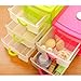 New Arrival Durable Plastic Mini Desktop Drawer Sundries Case Small Objects Cosmetics Storage Box Stackable Cube Organizer 2/3 Drawers (Three Layer:Pink)