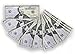 Realistic Double Sided Prop Money - Set of 100 $50 Dollar Bill Total $5,000 with Black Currency Strap - Full Print Paper Cash for Movie, TV, Videos, Pranks, Advertising & Novelty, 6.25 x 2.5 inches