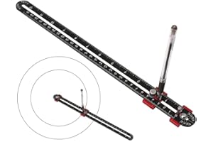 JCFANTS 300mm Woodworking Compass Tool, Large Compass Woodworking Scribing Circle, Carpenter Compass Ruler Marking Gauge Circle Marking Tool for Engineer Carpenter (Black)