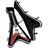 SKB Flying V Type Hardshell - TSA Latch, Over-Molded Handle | Plush-lined interior, rugged molded shell, secure locking hardware, great for electric models, over-molded handle