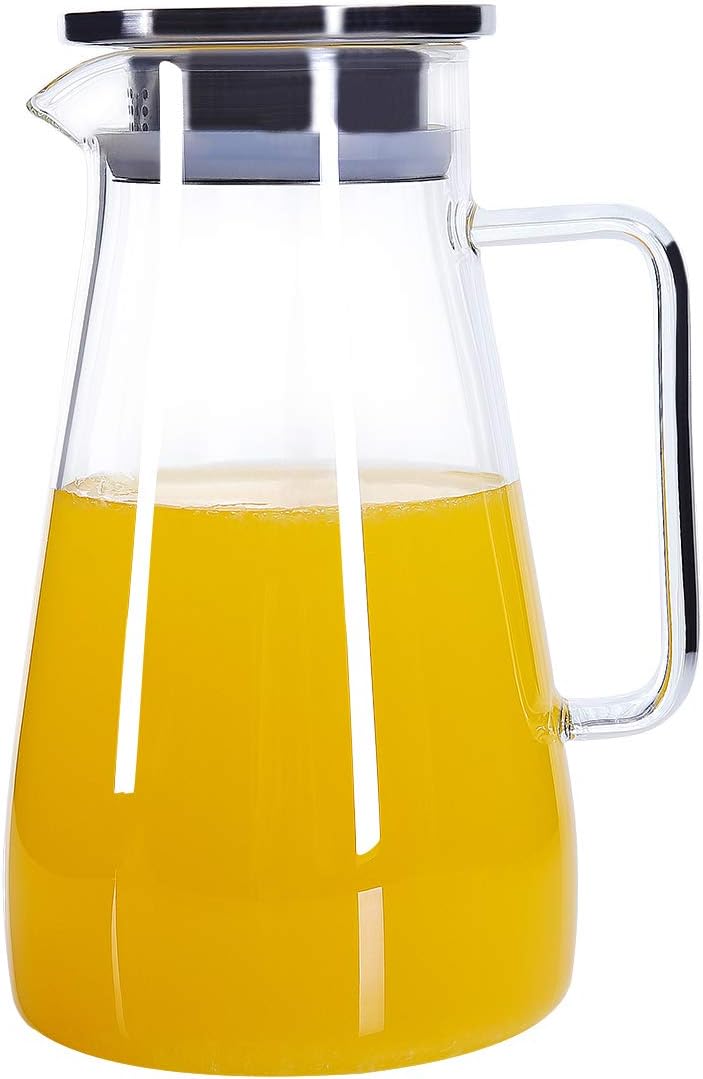 High borosilicate heat-resistant glass cold kettle,Teapot, Juice Pot, Large Capacity (1.5L/50oz)