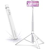 KraftGeek Tripod for iPhone, 66” JustTap Phone Tripod, Selfie Stick Cell Phone Stand for Recording Travel, Content Creator Essentials, White