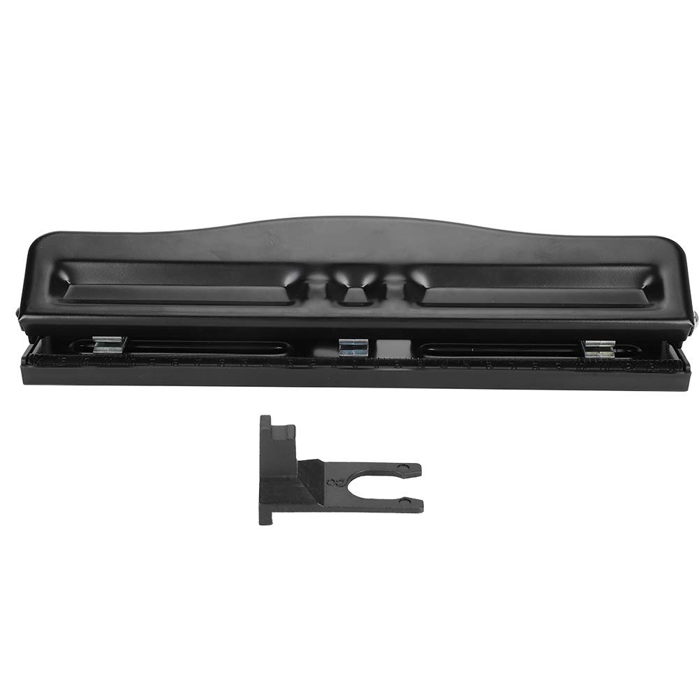 3 Hole Punch, Adjustable Hole Puncher, Home Office DIY Manual Whole Puncher, Professional Paper Hole Punch, 10 Sheet Capacity, Convenient, Stable, Black