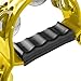 Flexzion Tambourine Metal Half Moon Musical Instruments Double Row Metal Jingles Hand Held Instruments Percussion with Ergonomic Handle Grip, Tambourines for Adults Church, Yellow