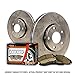 [Front Premium Brake Kit]-[2 Cross-Drilled Disc Brake Rotors & 4 Ceramic Brake Pads]-[UAP3500-D-Cer]