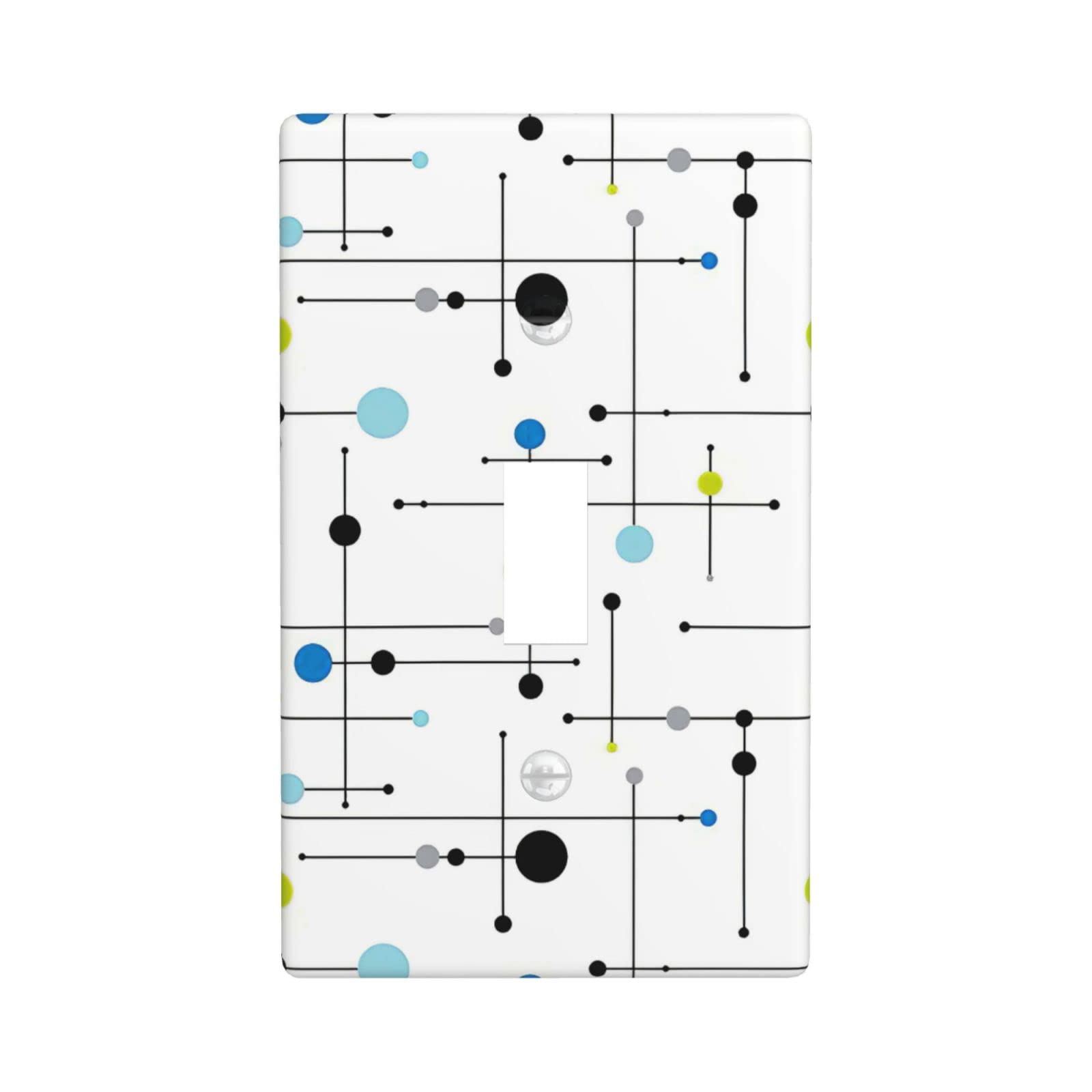 Atomic Mid Century Geometry Rustic Modern Black