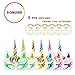 Yaaaaasss! 12 Pcs Rainbow Unicorn Masks Kids Birthday Unicorn Party Favors with Unicorn Theme Party Decor 6 pcs Thank You Stickers