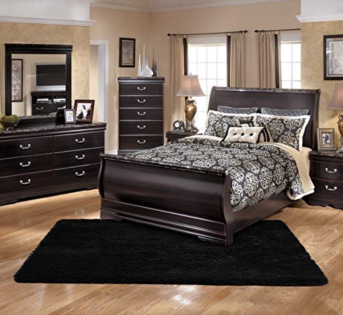 LOCHAS-Ultra-Soft-Indoor-Area-Rug-Shaggy-Bedroom-Living-Room-Carpets-for-Kids-Nursery-Room-53-x-75-Feet-Black