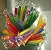 Aketek Straws 8 inches long and diameter is 1/8 inch individually wrapped colorful Straws