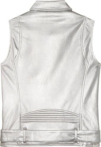 eve jnr Unisex Vegan Leather Vest (Little Kids/Big Kids) Silver 8 Big Kids