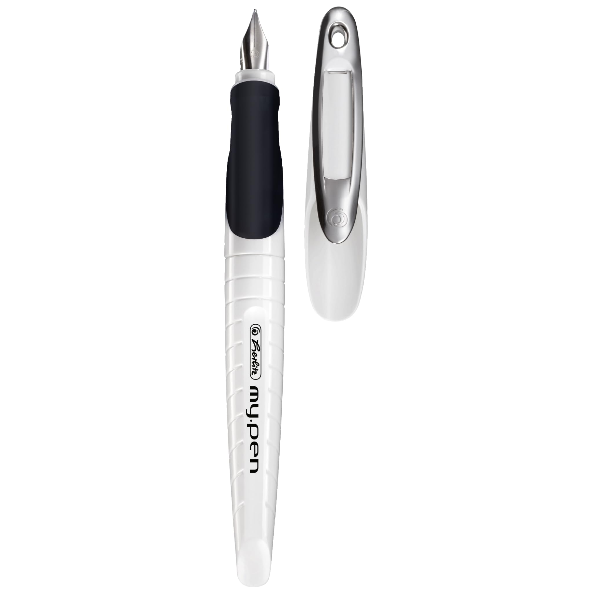 Herlitz my.pen M-Nib Fountain Pen - White black