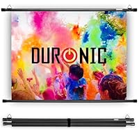 Duronic Bar Projector Screen BPS100 / 43 Wall Mountable 100” Projection Screens for Home Office School Matte White Movie Screen with 4:3 Aspect Ratio for Movie Nights Home Cinemas Office Presentations