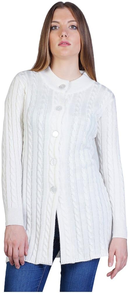 montrex acro wool winter long coat for women, girls (white)