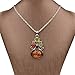 SUMAJU Pendant Necklace Vintage Artifical Amber Gem Drop Chain Necklace Charm Colorful