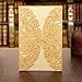 KAZIPA 25 PCS Laser Cut Invitation Cards, 4.7''x 7'' Gold Invitation + Blank Paper + Envelope for Wedding Anniversary Bridal Shower Birthday (Gold+Ivory)
