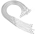 RUBYCA European Charm Bracelet Silver Plated Snake Chain Lobster Clasp DIY Jewelry 7.5 Inch 10pcs