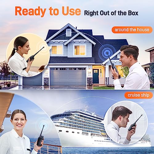 Arcshell Rechargeable Long Range TwoWay Radios with Earpiece 4 Pack