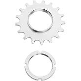 ECSiNG Bike Sprocket Fixed Single Speed Cog Thread Ribg High Strength Steel Bicycle Flywheel Sprockets Parts for Fixed Gear Bike with Lock Ring