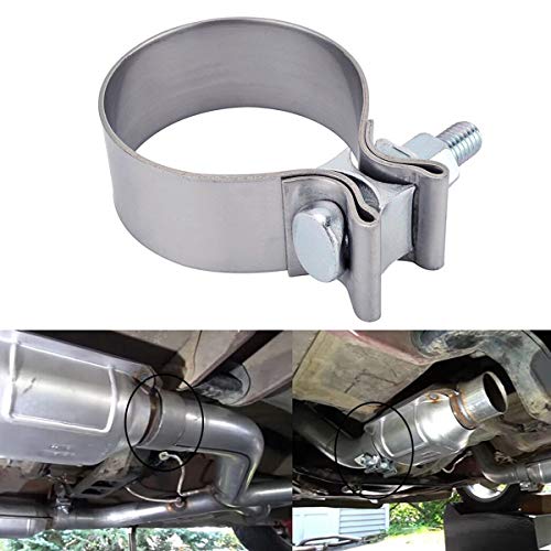 Exhaust Pipe Clamp Muffler Repair Parts - 3.0" Exhaust Clamp Stainless Steel Band Clamp for Exhaust Tips, Exhaust Manifold, Exhaust Resonator, Exhaust Flex Pipe, Catalytic Converter Repair Program