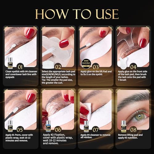 Lash Lift & Brow Lamination Kit 2-in-1, Professional DIY Eyelash Perm for Home Use & Salon, Long-Lasting Curl Effect Up to 8 Weeks - Easy Application