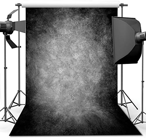 ANVOT 5x7 ft Photography Backdrops, Art Black Grey Portrait Backdrop For Photographers Abstract Black Grey Photo Backdrop