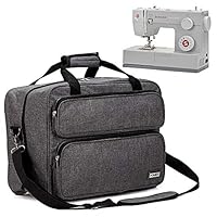 HOMEST Sewing Machine Carrying Case, Universal Tote Bag with Shoulder Strap Compatible with Most Standard Singer, Brother, Janome, Grey (Patent Pending)